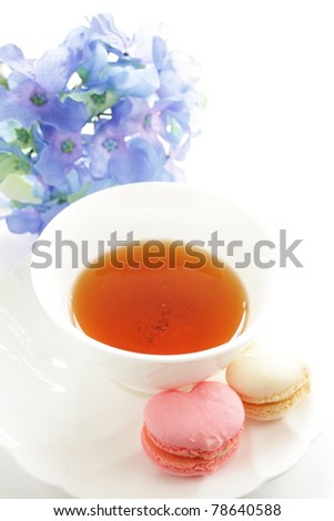 English tea and Macaroon for afternoon tea image