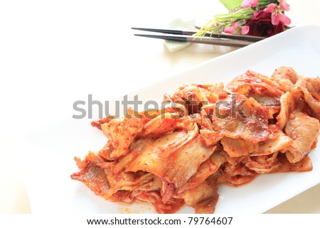 Korean cuisine, Kimchi and pork stir fried