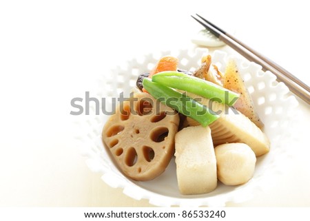 Japanese cuisine, simmered vegetable, Nimono