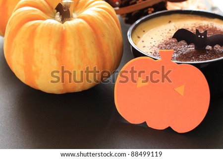 Background image for Halloween, pumpkin pudding