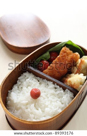 Japanese homemade rice packed lunch
