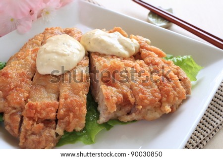Japanese cuisine, chicken cutlet with tartar sauce famous dish in Miyazaki prefecture