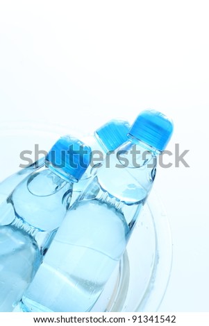 Japanese soda bottle on white background