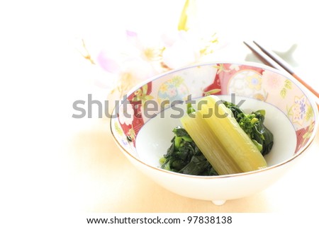 Japanese food, simmered butterbur for spring vegetable image