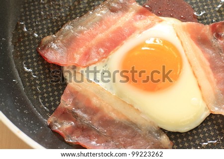 Cooking of Bacon and Egg