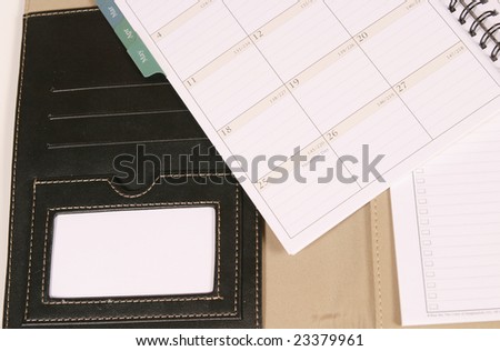 Day planner with blank card