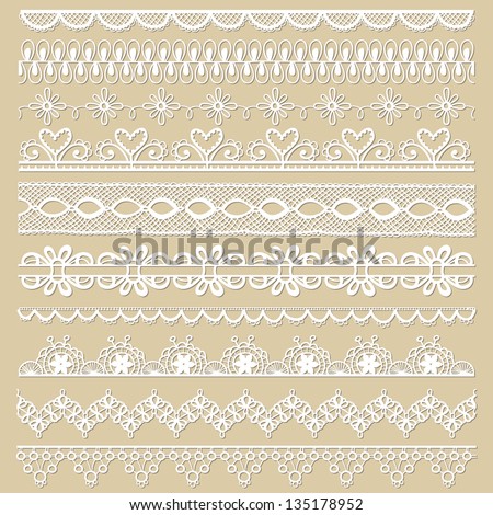 Set of lace ribbons for design and scrapbook in vector Set of lace ribbons for design and scrapbook in vector