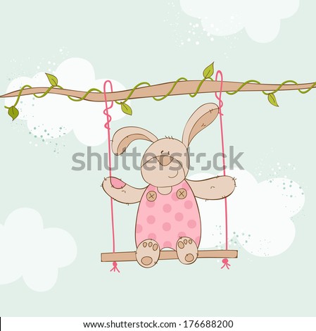 Baby Shower Card with Baby Bunny in vector Baby Shower Card with Baby Bunny in vector