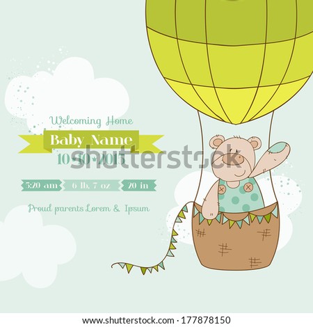 Baby Shower Card with Baby Bear in vector Baby Shower Card with Baby Bear in vector