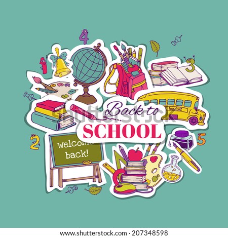 Back to School Background- for design, postcard, texture -  in vector