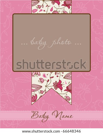 Baby Girl Photo Frames on Baby Girl Arrival Card With Frame Stock Vector 66648346   Shutterstock