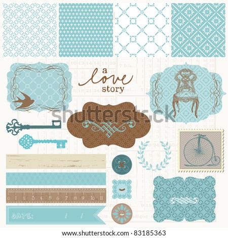 Scrapbook design elements Vintage Love Set Scrapbook design elements Vintage Love Set