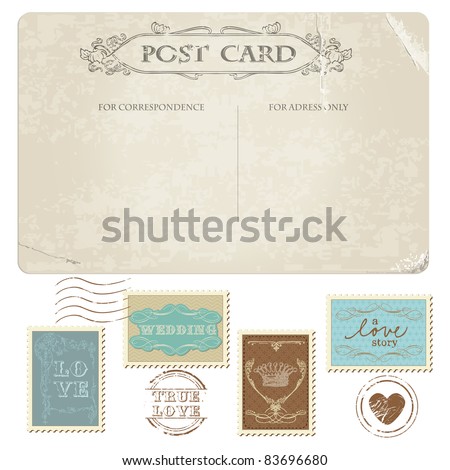vintage postcard wedding invite templates free