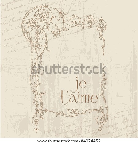 Vintage Love Postcard for design invitation congratulation scrapbook Vintage Love Postcard for design invitation congratulation scrapbook