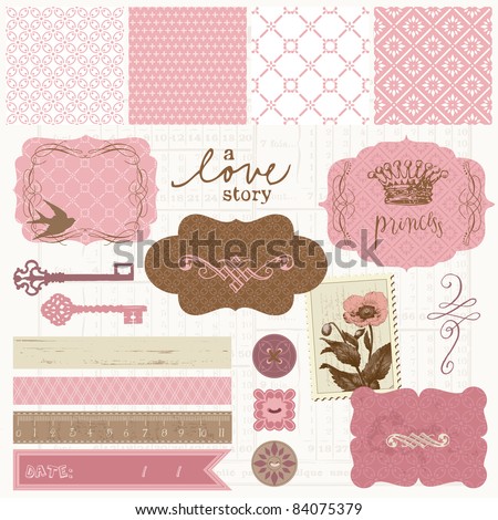 Scrapbook design elements Vintage Love Set Scrapbook design elements Vintage Love Set