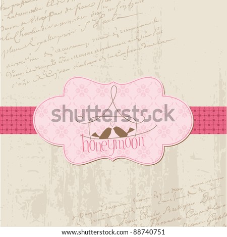 stock vector Vintage Wedding Love Card for design invitation 