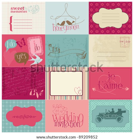 stock vector Wedding Cards and Design Elements for invitation scrapbook