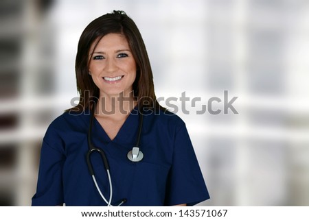 Female nurse working her job in a hospital