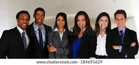 Business Team of Mixed Races at Office