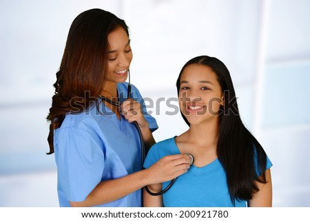 Female nurse working her job in a hospital