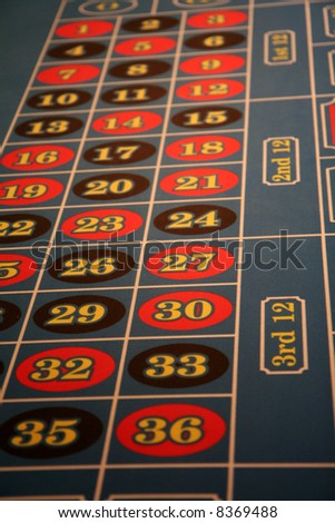 Roulette table at a casino in Las Vegas