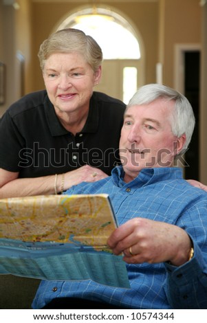 Senior couple making plans during their retirement