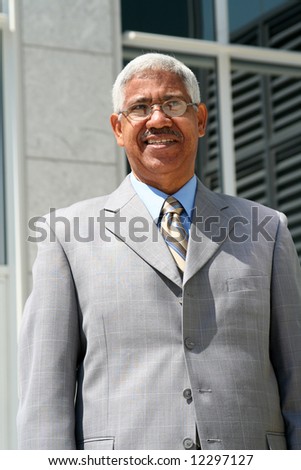 Businessman outside going to work in a downtown area