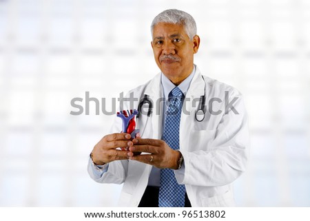 Minority senior doctor working at the hospital