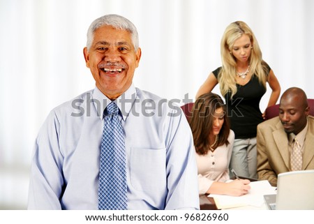 Business team working on a project in their office