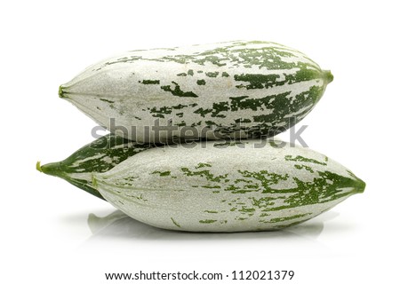 Snake gourd on white background