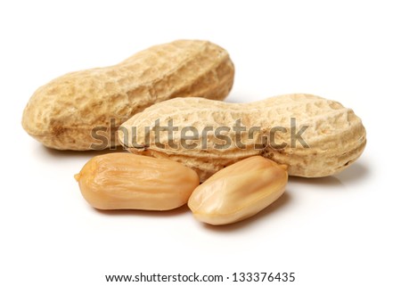 Peanuts on white background Peanuts on white background