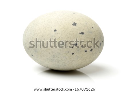preserved duck eggs on white background