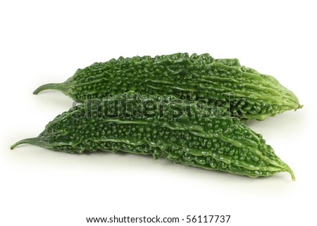 bitter gourd on the white background