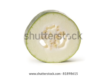 Slices of Winter melon on white background