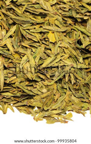 tea heap leaves leaf on white background