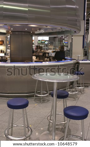 stylish designed coffee bar at an airport