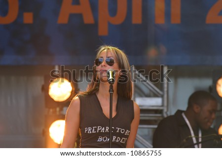 Natalie Appleton from the well known british girl-group All Saints performing live on stage