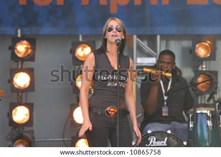 Natalie Appleton from the well known british girl-group All Saints performing live on stage