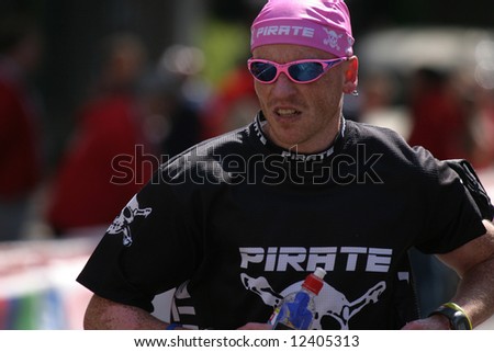 Marathon pirate at the 6th international city marathon in Dusseldorf, Germany