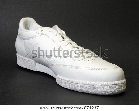 Close up of white athletic shoe