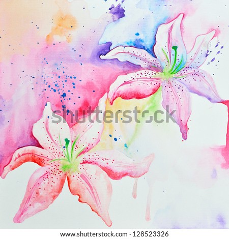 Hand painted watercolor flower background