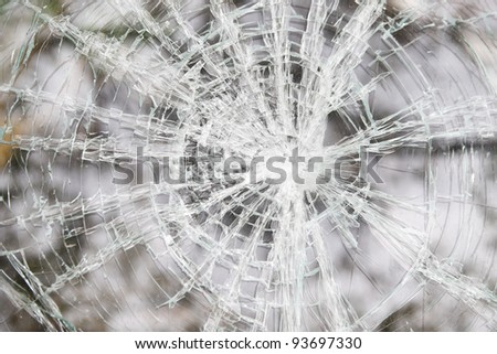 Glass broken automobile