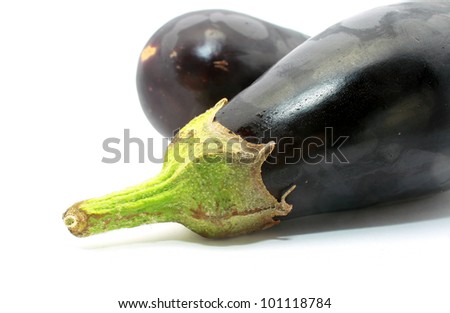egg plant or aubergine isolated on white background