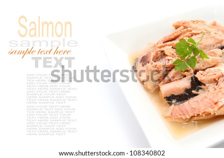 Tin Food Pink Salmon isolated on white background