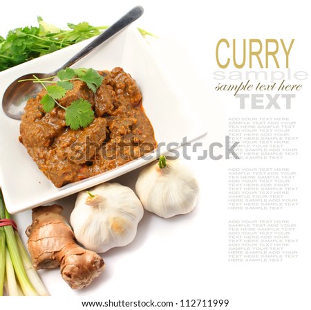 Beef Curry Isolated on white