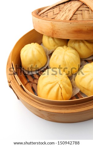 Chinese Steamed Buns isolated on white