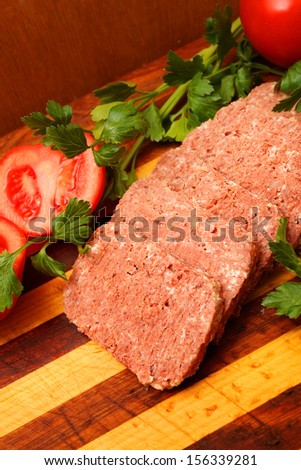 Corned Beef over wooden background