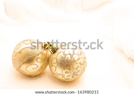 Two Gold color Christmas Balls