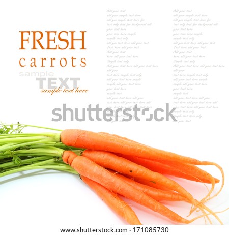 Bunch of baby carrots isolated on white