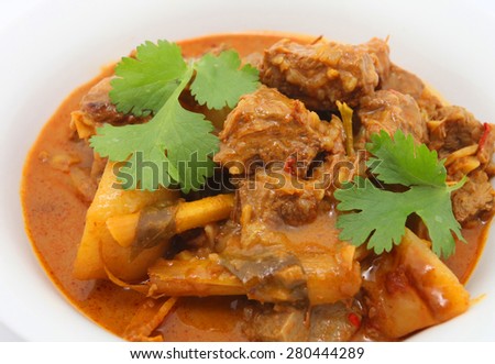 Beef Curry in a bowl